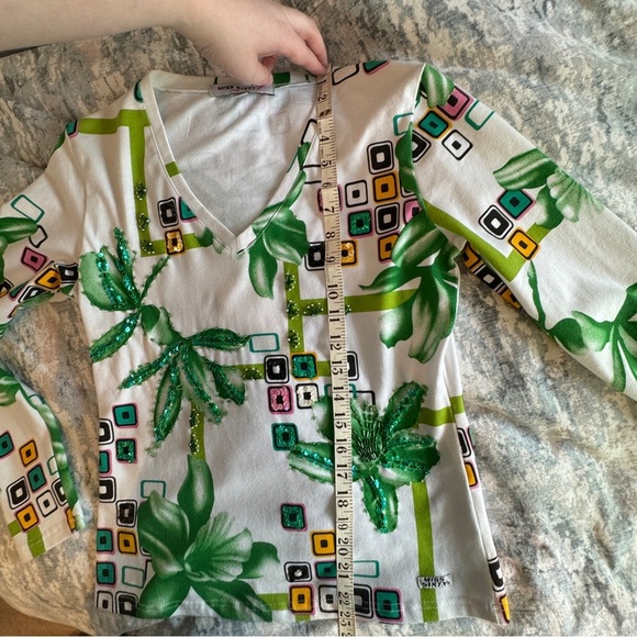 NWT VTG Miss Sixty RARE SAMPLE Top Sz Large Y2K Tropical Graphic Italy Geometric - Picture 14 of 16